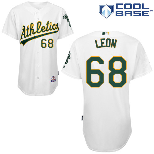 Arnold Leon #68 MLB Jersey-Oakland Athletics Men's Authentic Home White Cool Base Baseball Jersey